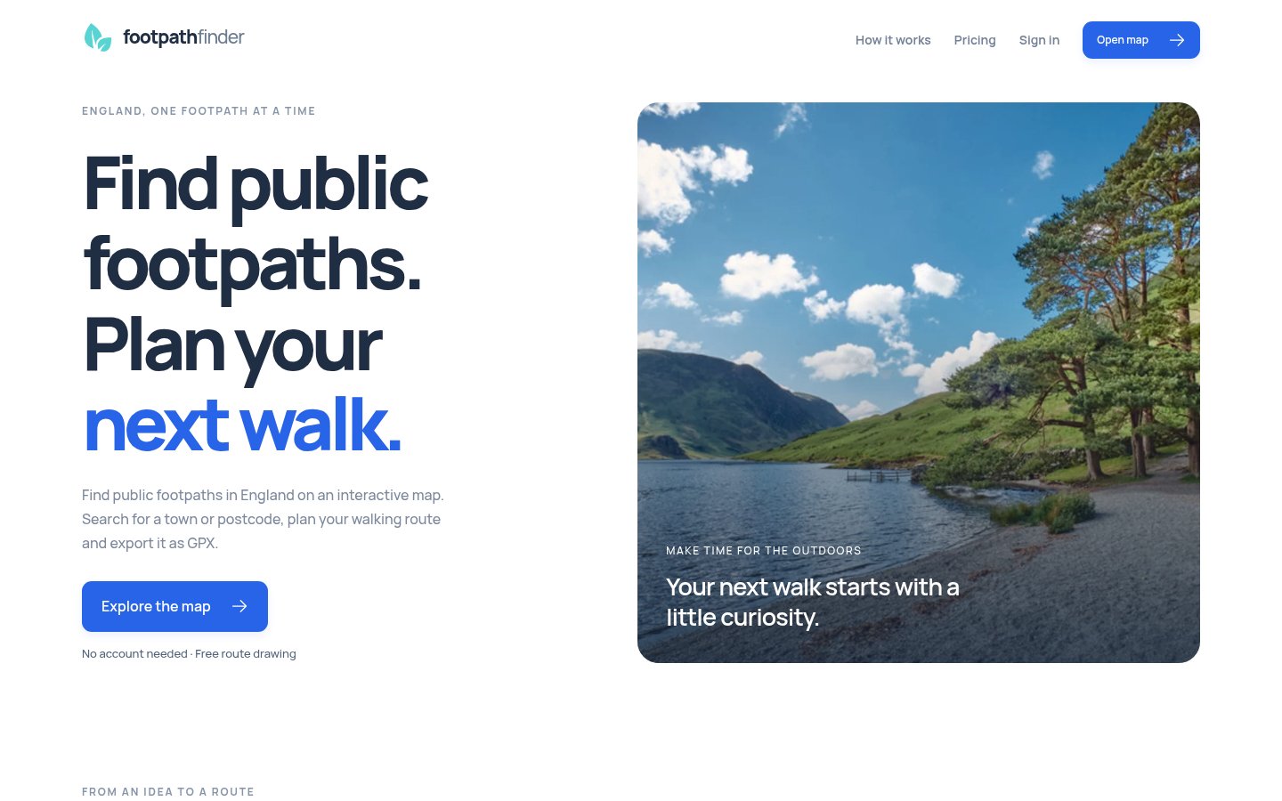 Footpathfinder walking route planner and interactive map